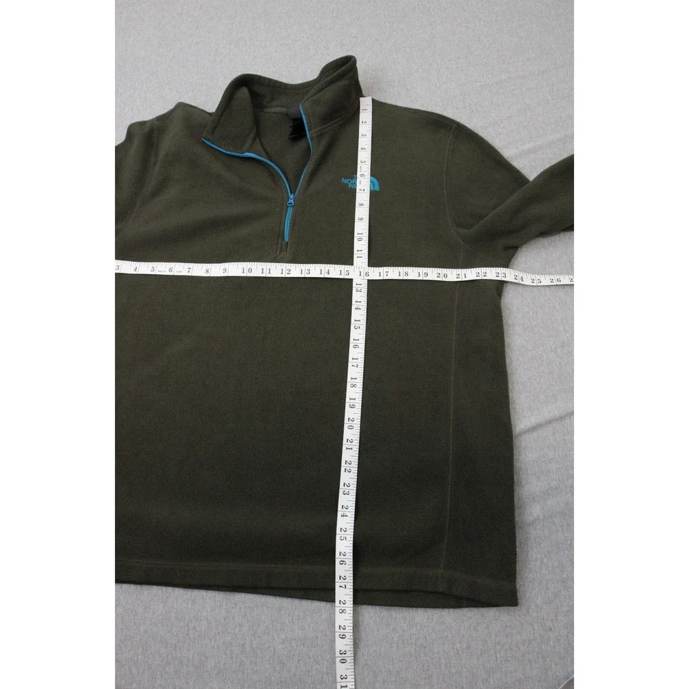 The North Face Sweatshirt Mens XL Green Fleece 1/4 Zip Mock Neck‎ Long Sleeve